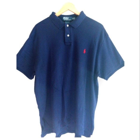 Ralph Lauren Polo Navy men 100% cotton collared short sleeve shirt - Picture 1 of 8